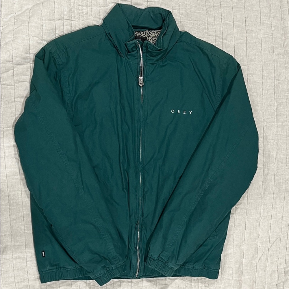 Obey Teal dark Green Hooded Jacket